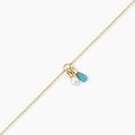 Bracelet Mala&iuml;ka Argent Dor&eacute; A L'Or 750/1000 Perle De Culture Amazonite - Bracelets Femme | Histoire d&rsquo;Or