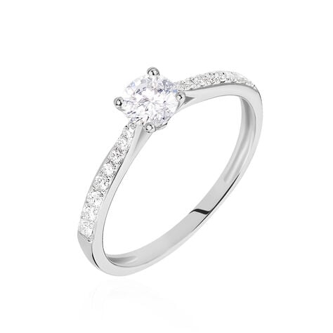 Bague Solitaire Hemera Or Blanc Diamant - Bagues solitaires Femme | Histoire d&rsquo;Or