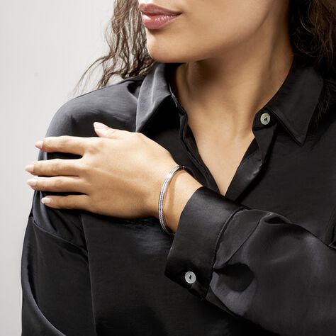 Bracelet Jonc Carinne Argent Blanc Oxyde De Zirconium - Bracelets joncs Femme | Histoire d’Or