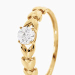 Bague Alexine Argent Dor&eacute; A L'Or 750/1000 Oxyde De Zirconium - Bagues solitaires Femme | Histoire d&rsquo;Or