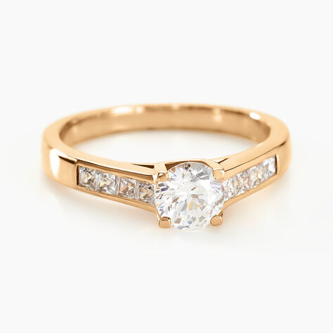 Bague Solitaire Stevie Plaqué Or Jaune Oxyde De Zirconium - Bagues solitaires Femme | Histoire d’Or