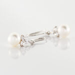 Boucles D'oreilles Pendantes Taissia Or Blanc Perle Culture Et Oxyde - Boucles d'oreilles pendantes Femme | Histoire d&rsquo;Or