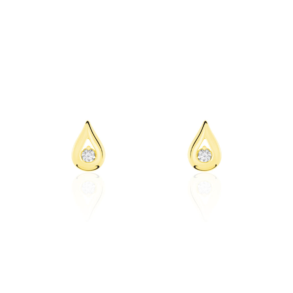 Boucles D'oreilles Puces Purete Or Jaune Diamant - Clous d'oreilles Femme | Histoire d’Or