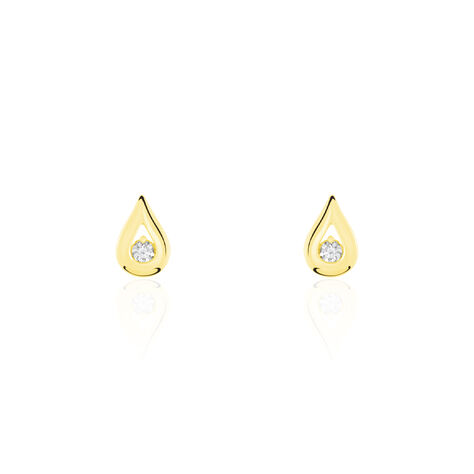 Boucles D'oreilles Puces Purete Or Jaune Diamant - Clous d'oreilles Femme | Histoire d’Or