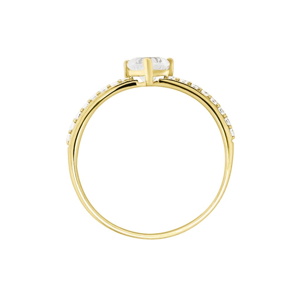 Bague Monelle Or Jaune Oxyde De Zirconium - Bagues solitaires Femme | Histoire d&rsquo;Or