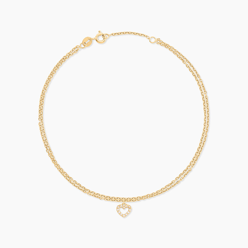 Cha&icirc;ne De Cheville Salome Argent Dor&eacute; A L'Or 750/1000 Oxyde De Zirconium - Cha&icirc;nes de cheville Femme | Histoire d&rsquo;Or