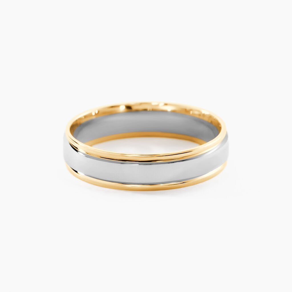 Alliance Romaine Ruban Plat Or Bicolore - Alliances Unisex | Histoire d&rsquo;Or