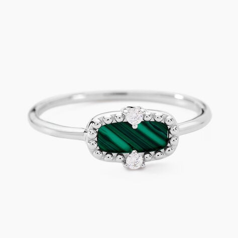 Bague Serafine Argent Blanc Malachite Oxyde De Zirconium - Bagues solitaires Femme | Histoire d&rsquo;Or