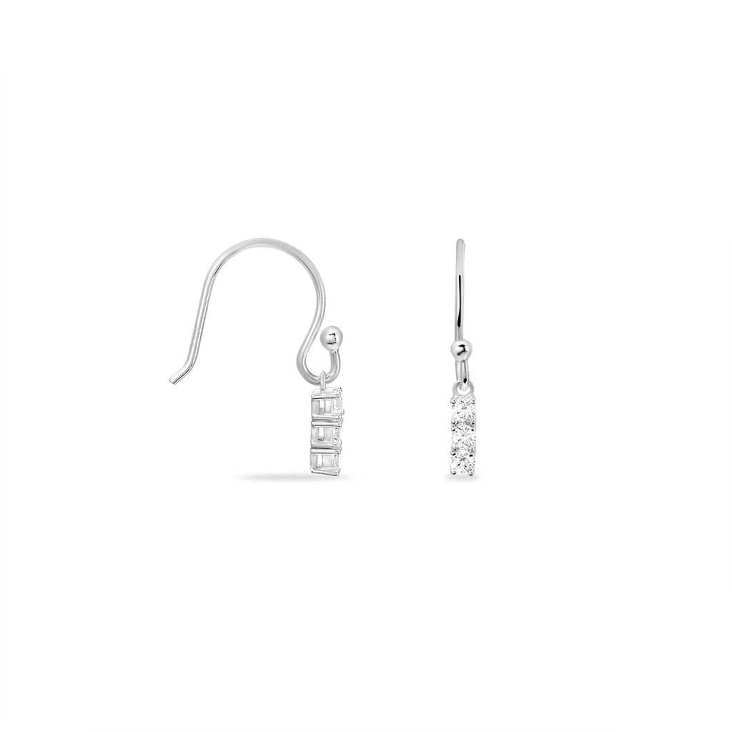 Boucles D'oreilles Pendantes Lauren Argent Blanc Oxyde De Zirconium - Boucles d'oreilles fantaisie Femme | Histoire d’Or