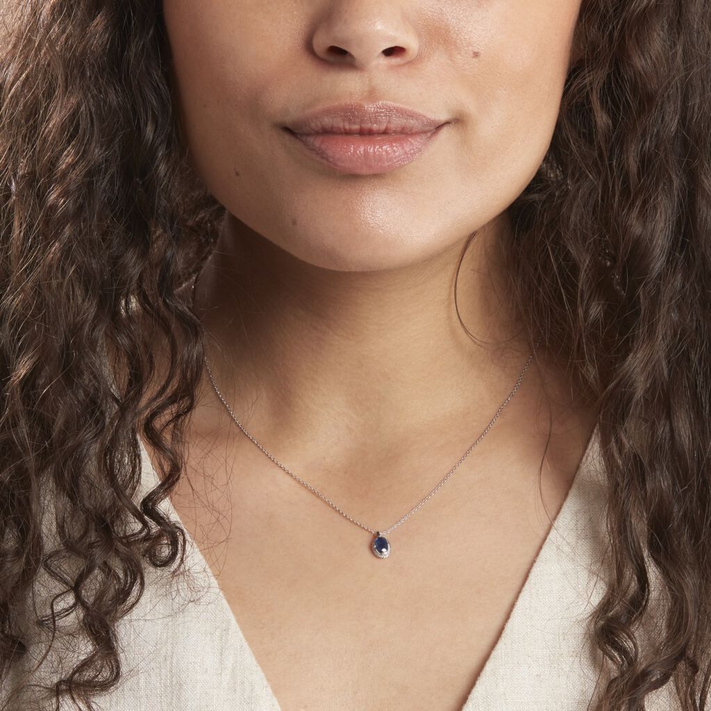 Collier Kriska Or Blanc Saphir Et Diamant - Colliers Femme | Histoire d’Or