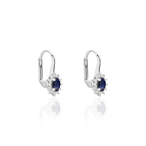 Boucles D'oreilles Pendantes Vladimir Or Blanc Saphir Diamant - Boucles d'oreilles pendantes Femme | Histoire d’Or