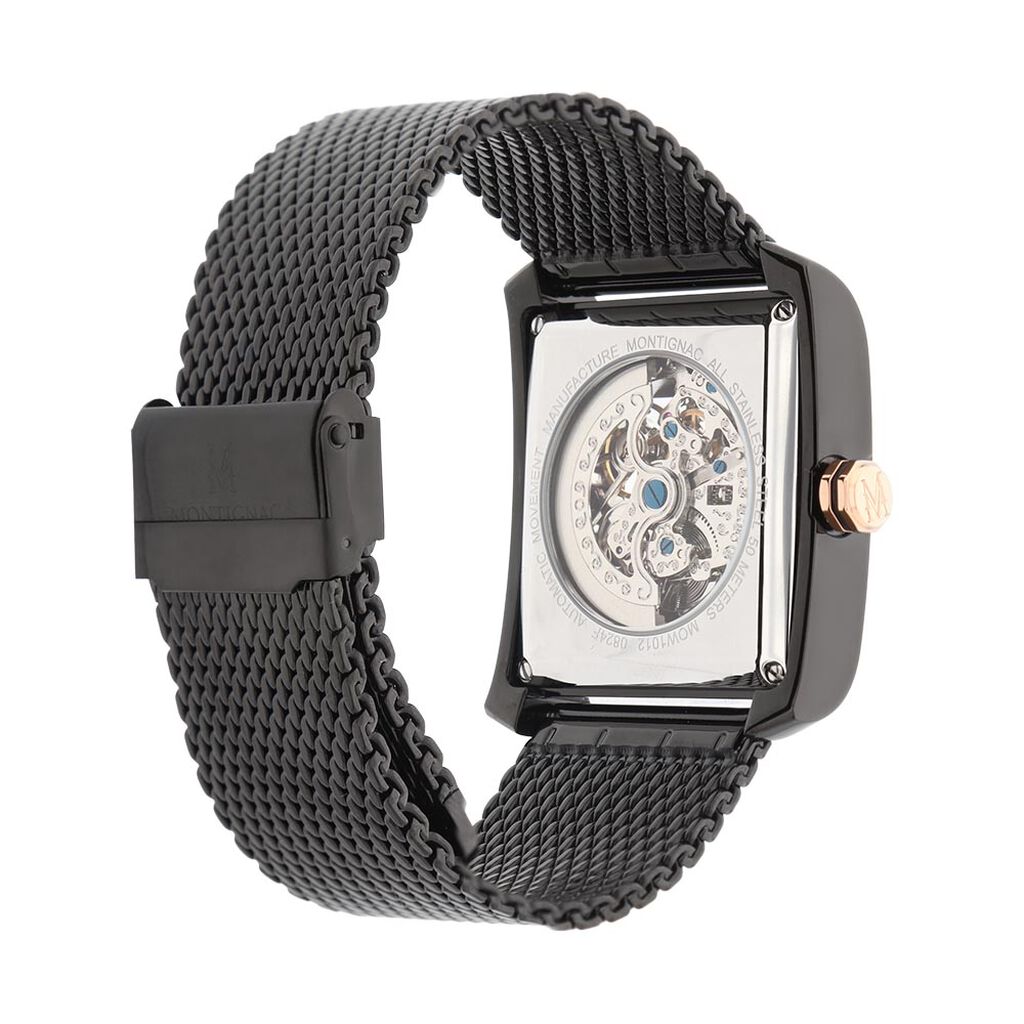 Montre Montignac Square Automatique Noir - Montres Homme | Histoire d&rsquo;Or