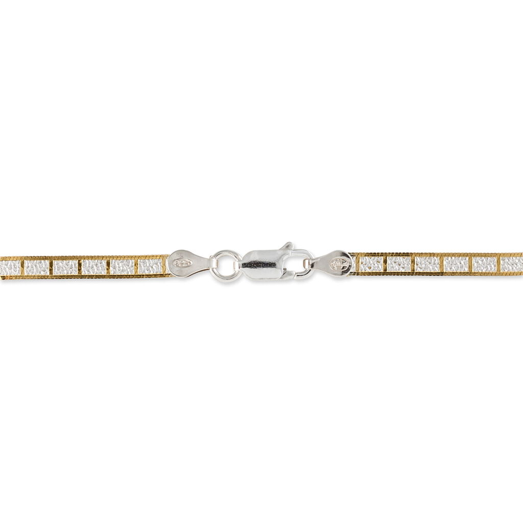 Bracelet Nuriaae Maille Heringbone Argent Jaune - Bracelets chaîne Femme | Histoire d’Or