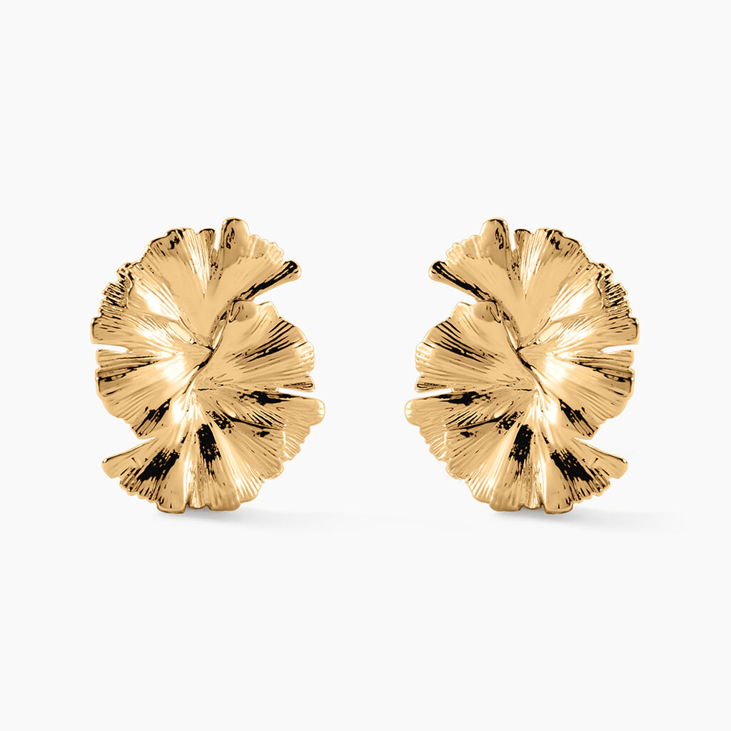 Boucles D'oreilles Puces Organic Plaqu&eacute; Or Jaune - Clous d'oreilles Femme | Histoire d&rsquo;Or