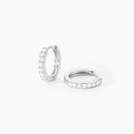 Cr&eacute;oles Jussi Argent Blanc Oxyde De Zirconium - Boucles d'oreilles cr&eacute;oles Femme | Histoire d&rsquo;Or