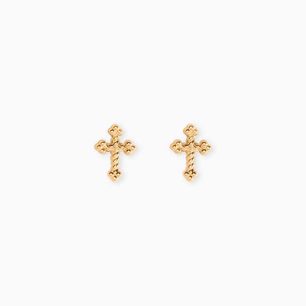 Boucles D'Oreilles Puces Tien Plaqu&eacute; Or Jaune - Boucles d'oreilles fantaisie Femme | Histoire d&rsquo;Or