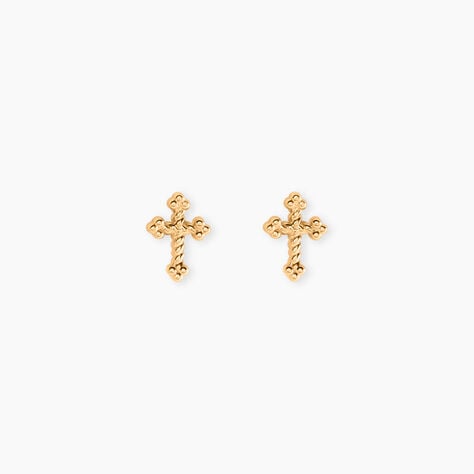 Boucles D'Oreilles Puces Tien Plaqu&eacute; Or Jaune - Boucles d'oreilles fantaisie Femme | Histoire d&rsquo;Or