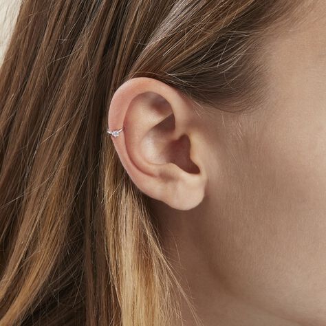 Bague D'hélix Unitaire Anass Argent Blanc Oxyde De Zirconium - Boucles d'oreilles fantaisie Femme | Histoire d’Or
