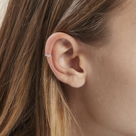 Bague D'hélix Unitaire Anass Argent Blanc Oxyde De Zirconium - Boucles d'oreilles fantaisie Femme | Histoire d’Or