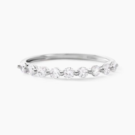 Demi Alliance Or Blanc Eclat D'etoile Oxyde De Zirconium - Bagues avec pierre Femme | Histoire d’Or