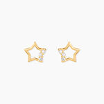 Boucles D'oreilles Puces Camomille Or Jaune Oxyde De Zirconium - Clous d'oreilles Enfant | Histoire d&rsquo;Or