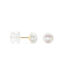 Boucles D'oreilles Puces Kesya Nacres Bouton Or Jaune Perle De Culture - Clous d'oreilles Femme | Histoire d’Or