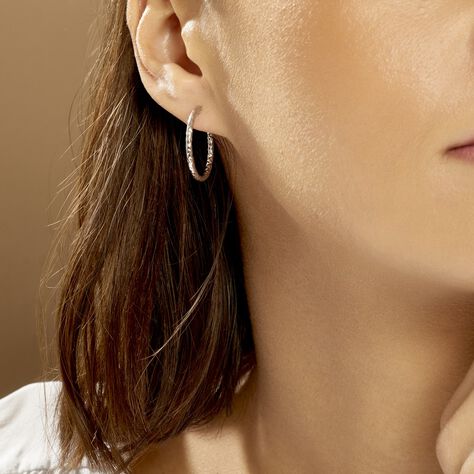 Créoles Cayla Or Blanc - Boucles d'oreilles créoles Femme | Histoire d’Or