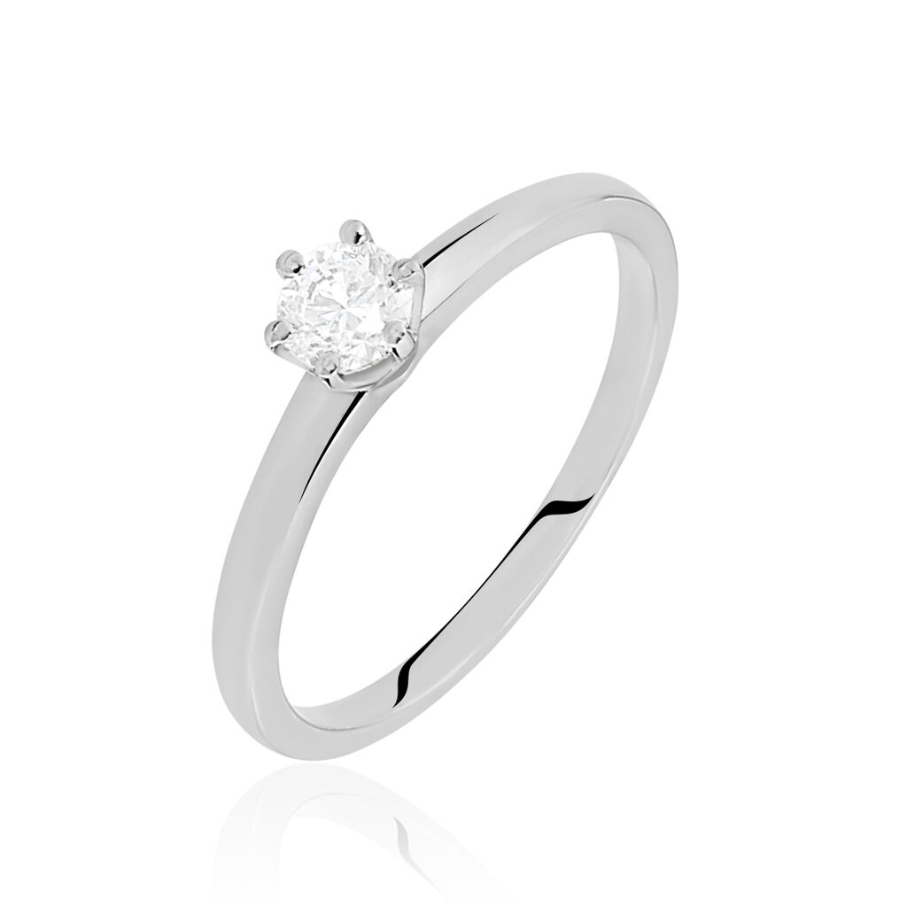 Bague Solitaire Natalia Or Blanc Diamant - Bagues solitaires Femme | Histoire d&rsquo;Or