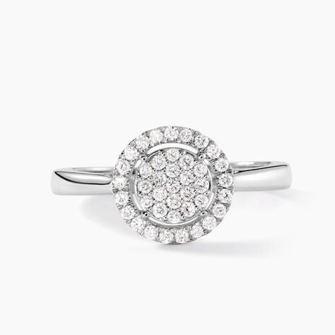 Bague Nawra Platine Blanc Diamant Synth&eacute;tique - Bagues avec pierre Femme | Histoire d&rsquo;Or