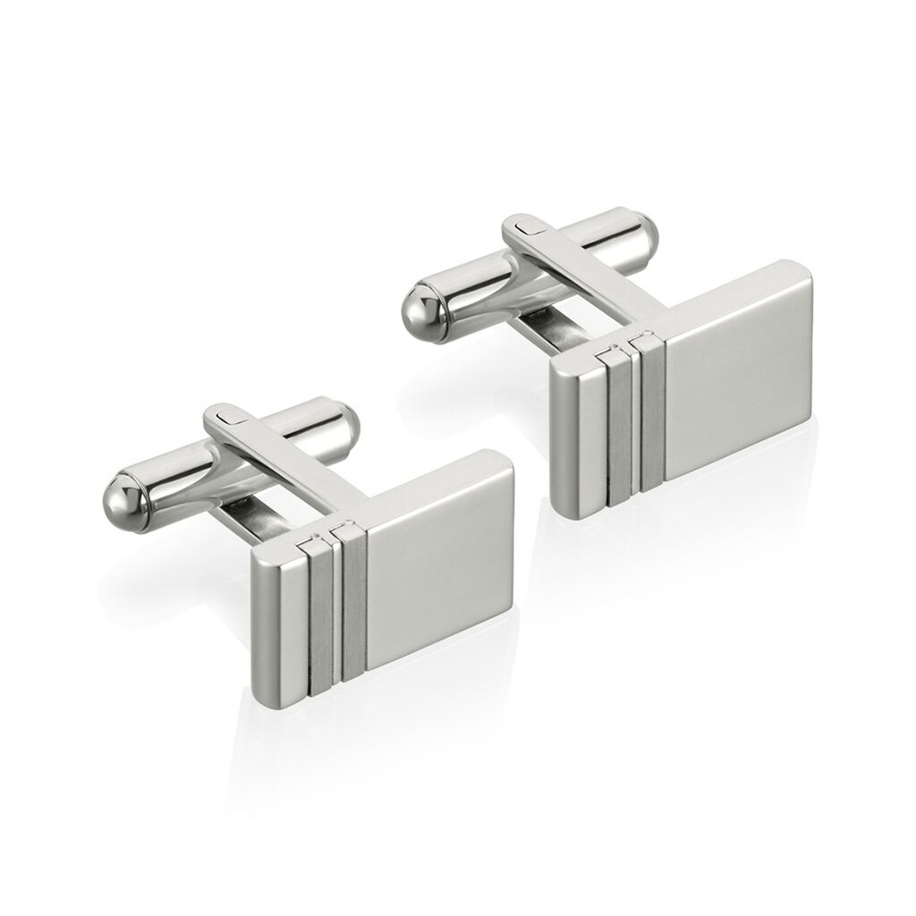 Boutons De Manchette Acier Blanc Moritz - Boutons de manchette Homme | Histoire d’Or