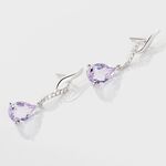 Boucles D'oreilles Pendantes Assaf Or Blanc Amethyste Et Oxyde - Boucles d'oreilles pendantes Femme | Histoire d&rsquo;Or