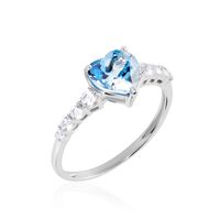 Bague Or Blanc Fany Topaze Oxydes De Zirconium