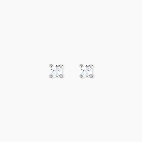 Boucles D'Oreilles Puces Iarfhlaith Or Blanc Oxyde De Zirconium - Clous d'oreilles Homme | Histoire d&rsquo;Or
