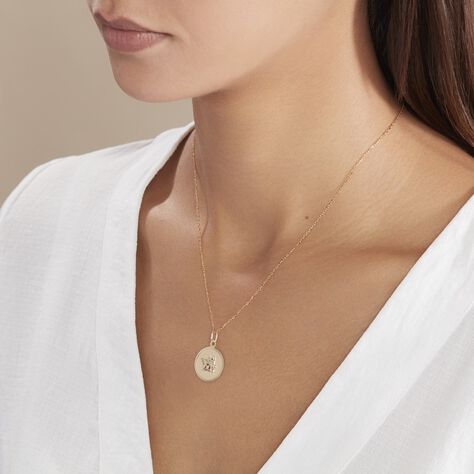 Pendentif Ange Rond Or Jaune - Pendentifs Baptême Famille | Histoire d’Or