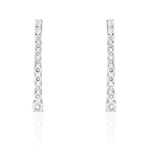 Boucles D'oreilles Puces Riviera Or Blanc Diamant - Boucles d'oreilles pendantes Femme | Histoire d’Or