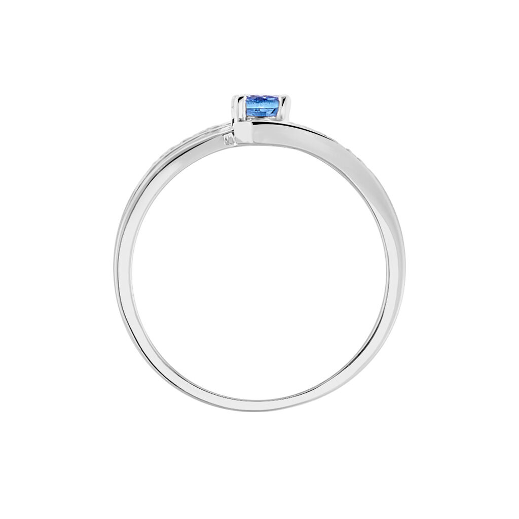 Bague Via Or Blanc Tanzanite Et Oxyde De Zirconium - Bagues solitaires Femme | Histoire d’Or
