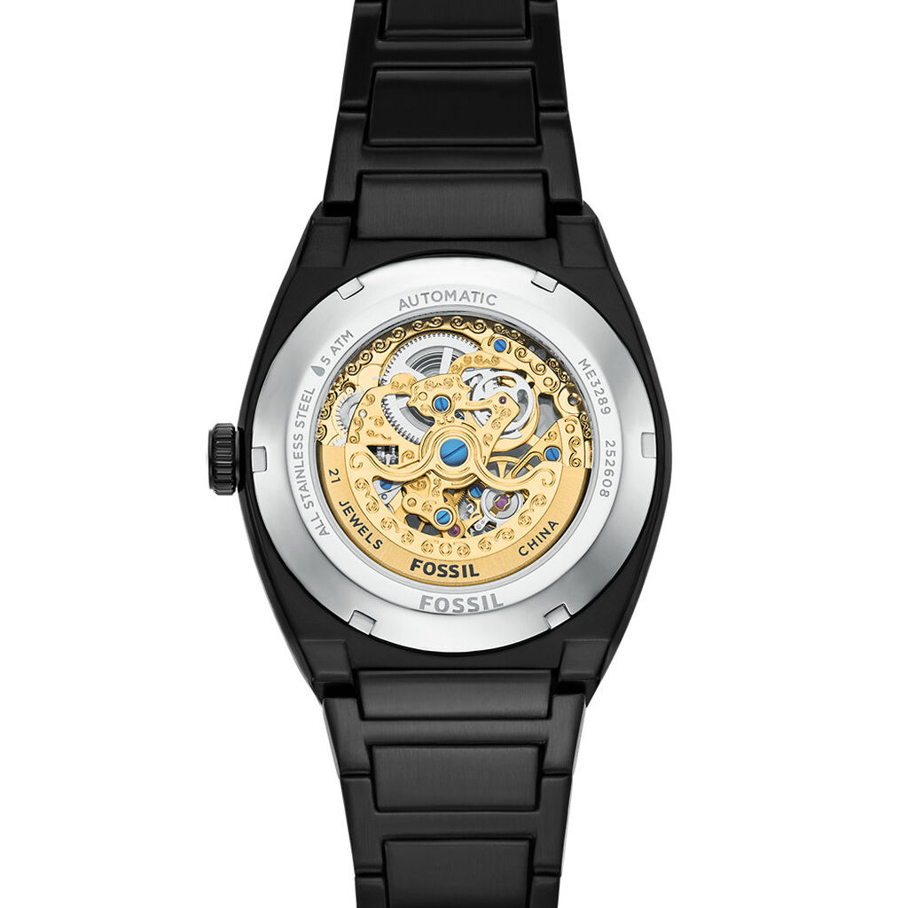 Montre Fossil Everett Automatic Bicolore Dor&eacute; / Noir - F&ecirc;te des p&egrave;res Homme | Histoire d&rsquo;Or