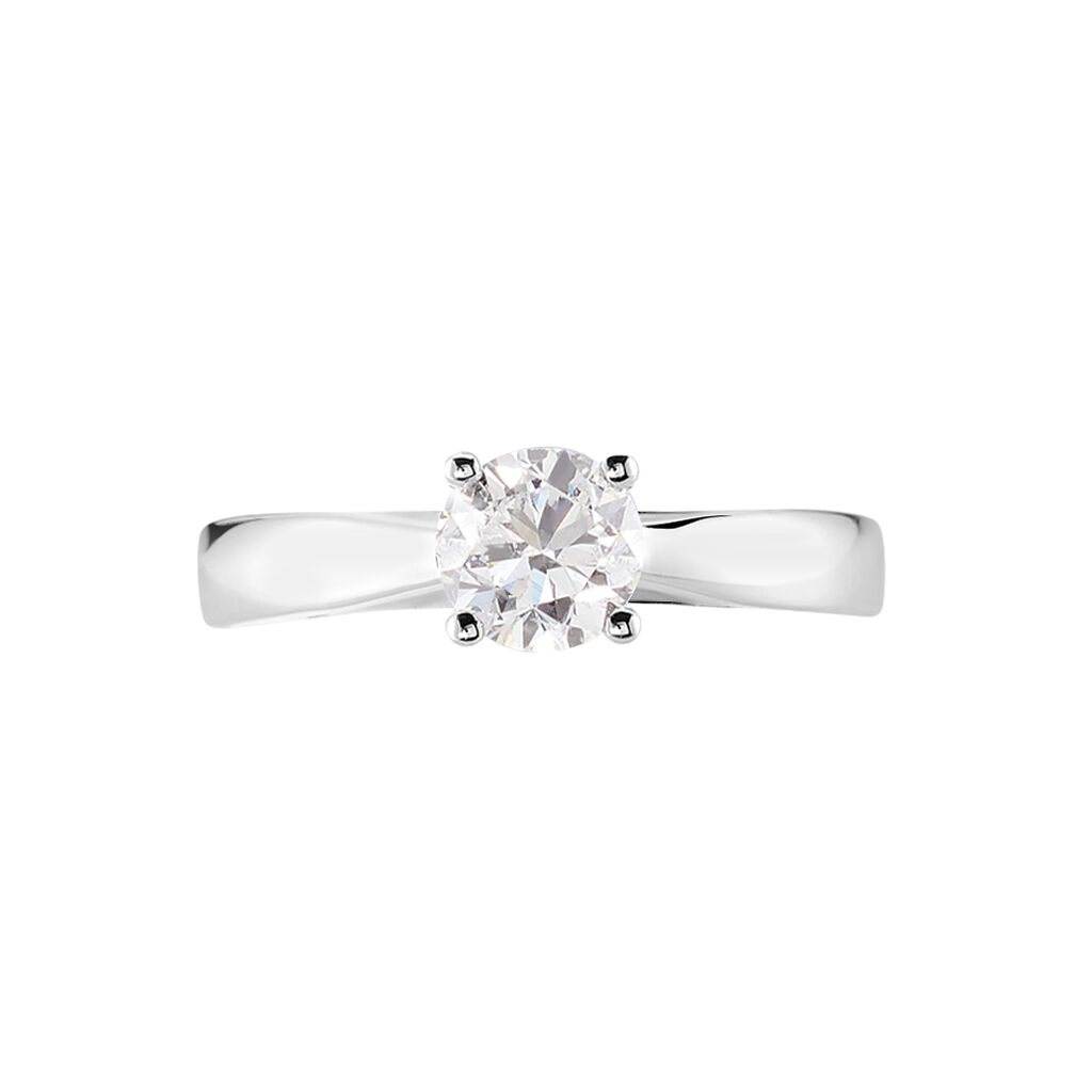 Bague Solitaire Iris Or Blanc Diamant - Bagues solitaires Femme | Histoire d’Or