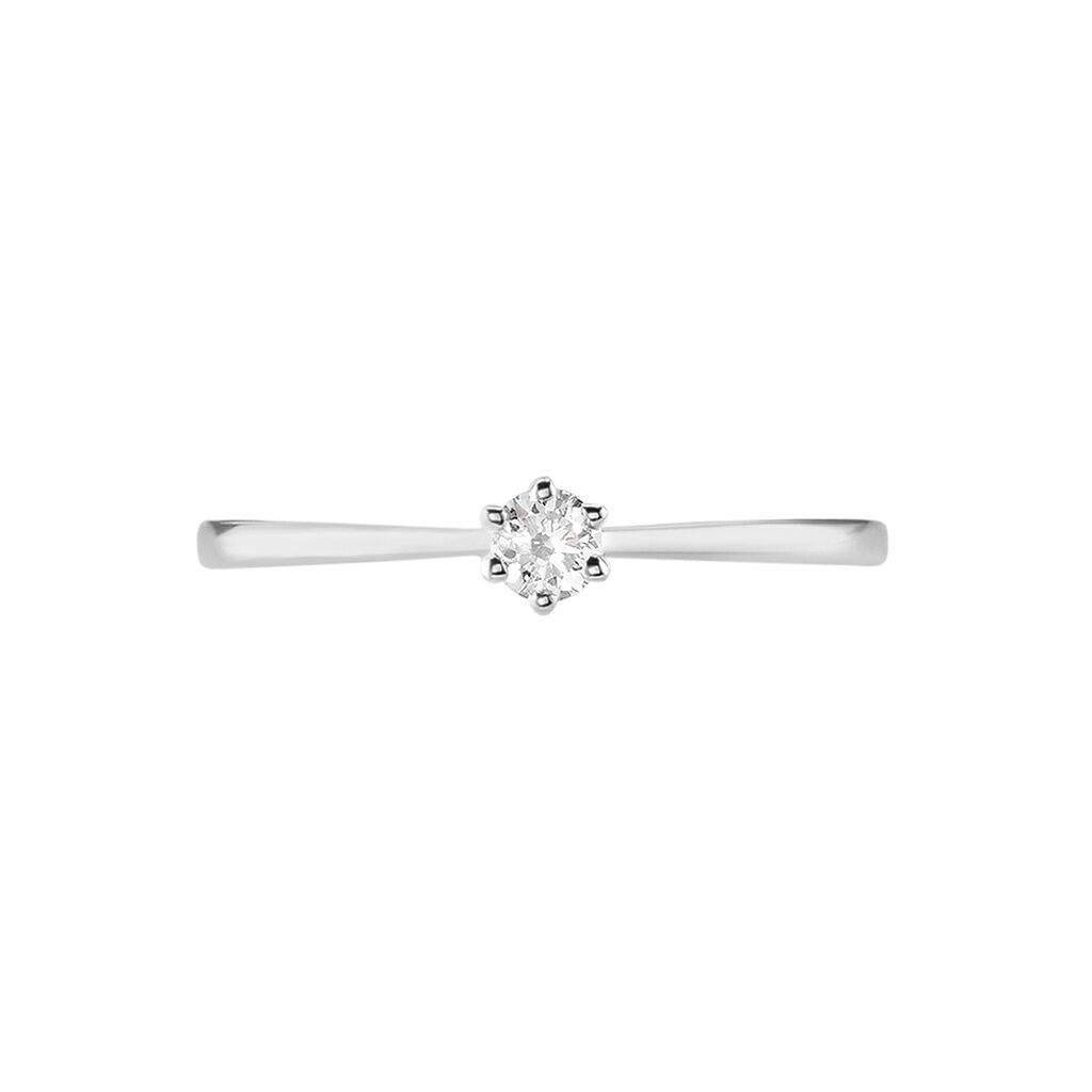 Bague Solitaire Athena Or Blanc Diamant - Bagues solitaires Femme | Histoire d’Or