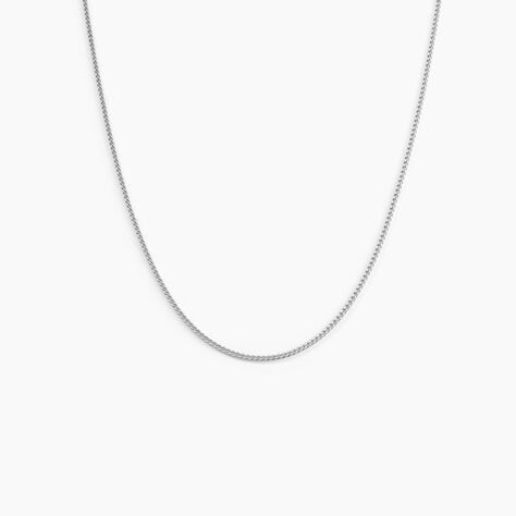 Cha&icirc;ne Imad Maille Gourmette Or Blanc - Chaines Famille | Histoire d&rsquo;Or