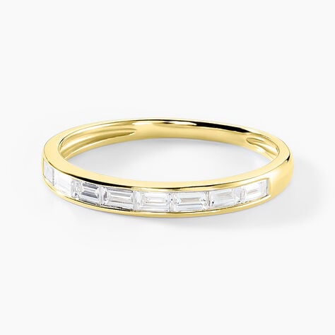 Alliance Rheanna Or Jaune Diamant Synth&eacute;tique - Alliances Femme | Histoire d&rsquo;Or
