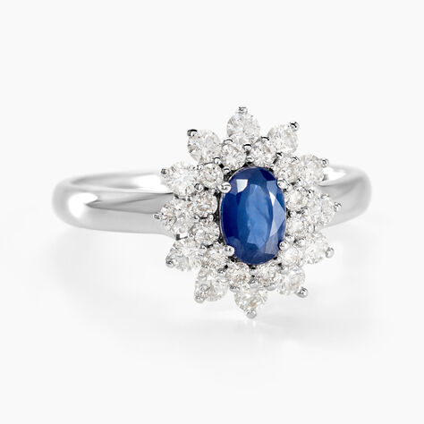 Bague Ivan Or Blanc Saphir Et Diamant - Bagues solitaires Femme | Histoire d’Or