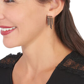 Boucles D'oreilles Pendantes Katelle Argent Rose Oxyde De Zirconium - Boucles d'oreilles pendantes Femme | Histoire d’Or