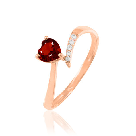 Bague Eva Or Rose Grenat Et Diamant - Bagues solitaires Femme | Histoire d’Or
