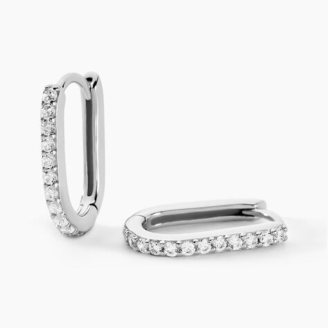 Créoles Caliste Argent Blanc Oxyde De Zirconium - Boucles d'oreilles créoles Femme | Histoire d’Or