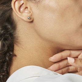 Boucles D'oreilles Puces Bilou Acier Blanc - Boucles d'oreilles fantaisie Femme | Histoire d’Or