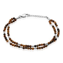 Bracelet Acier Blanc Augusto Oeil De Tigre - Bracelets fantaisie Homme | Histoire d’Or