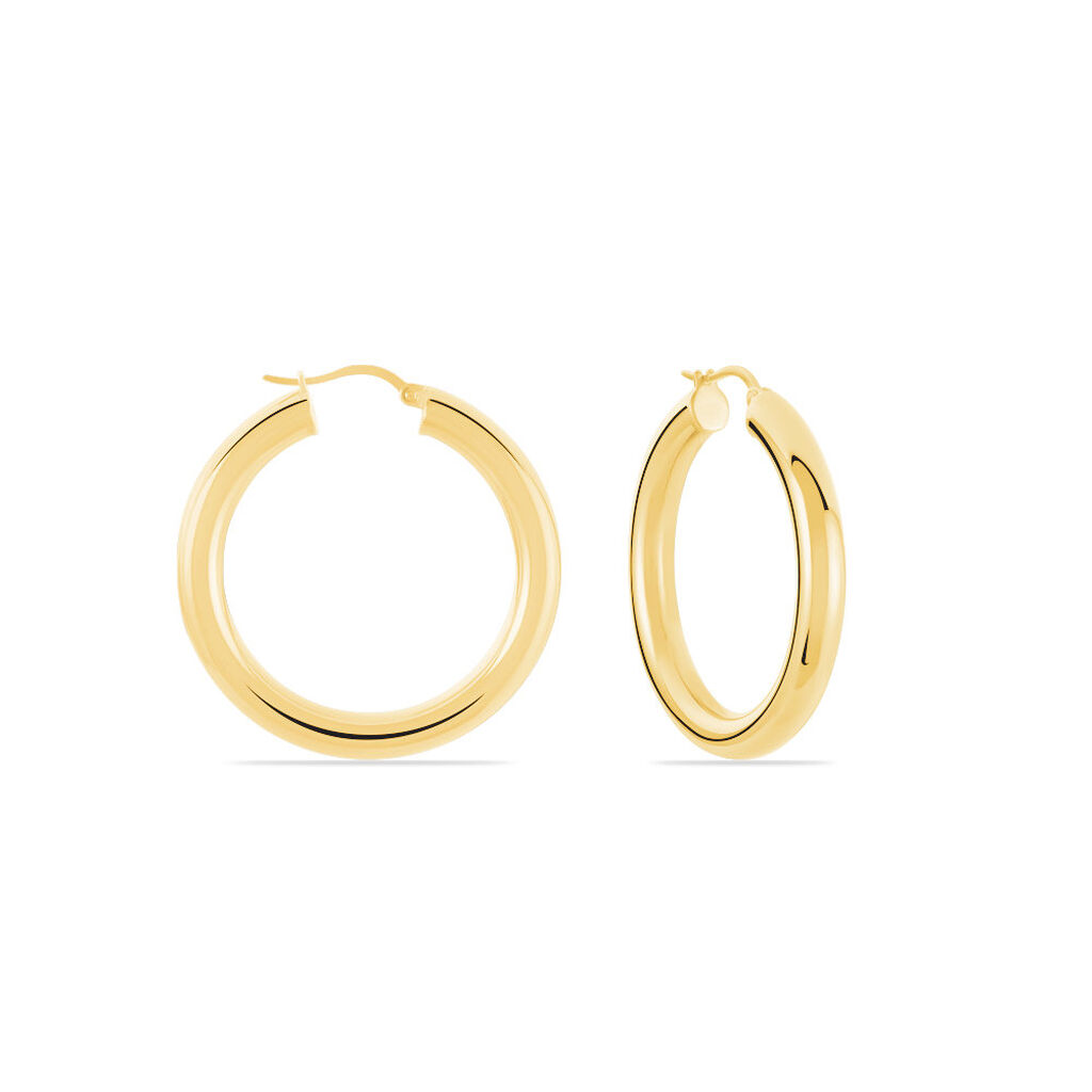 Créoles Amael Acier Jaune - Boucles d'oreilles créoles Femme | Histoire d’Or