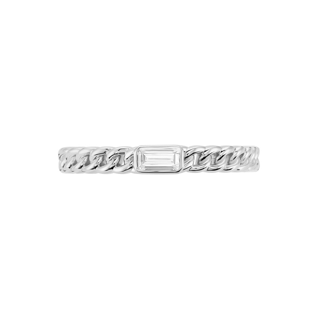 Bague Eldi Argent Blanc Oxyde De Zirconium - Bagues solitaires Femme | Histoire d’Or