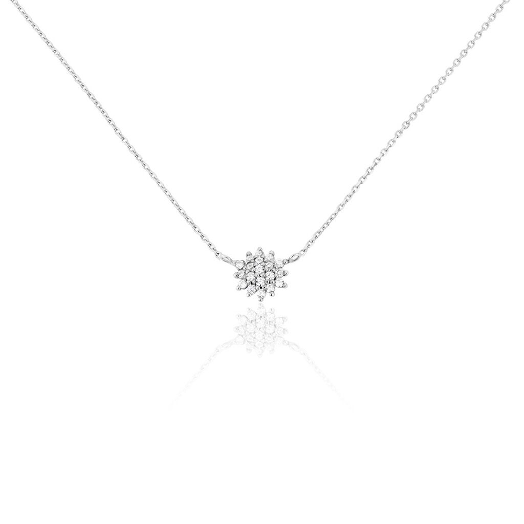 Collier Or Blanc Kristel Oxydes De Zirconium - Colliers Femme | Histoire d&rsquo;Or